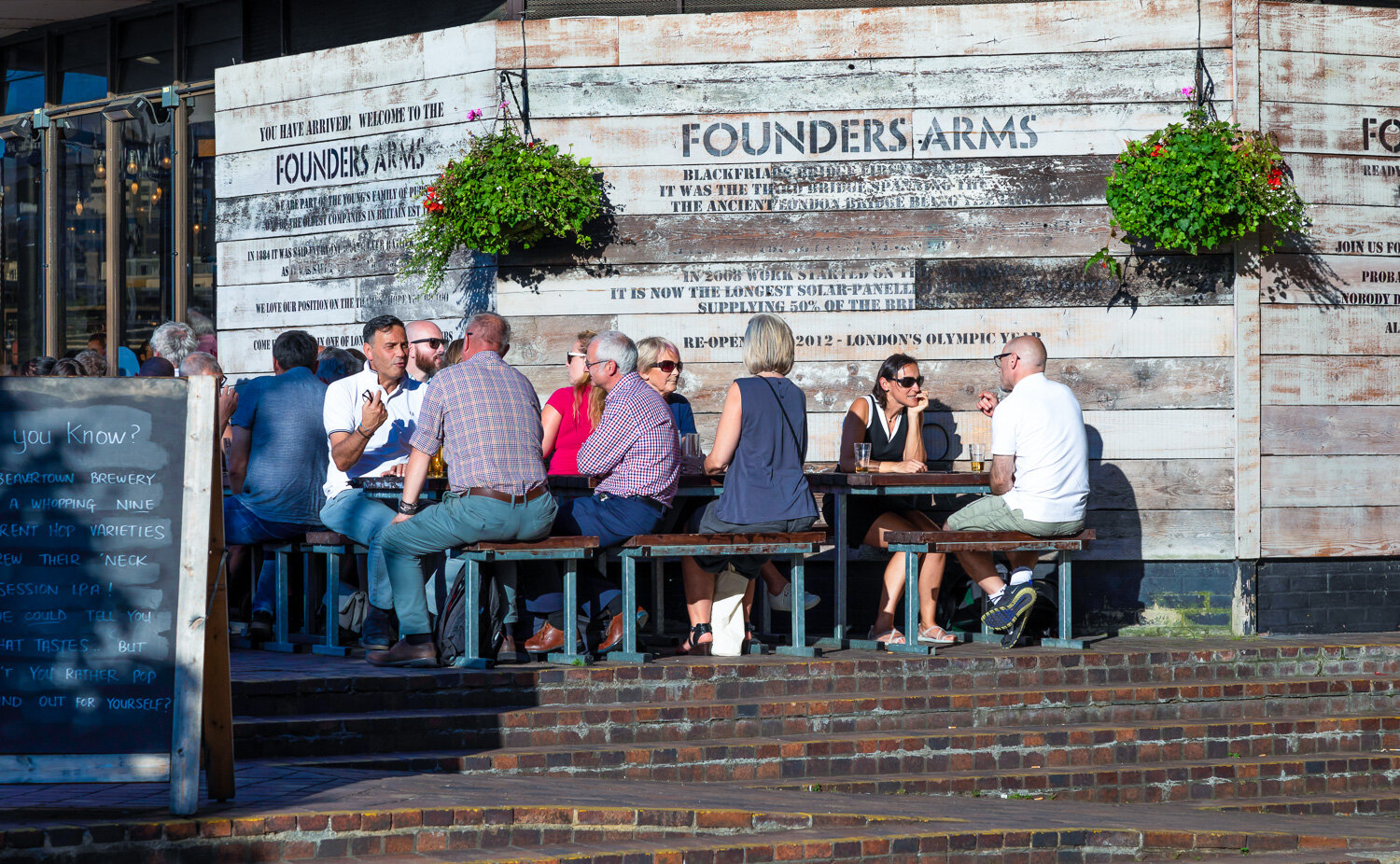 People hanging out in London during weekend