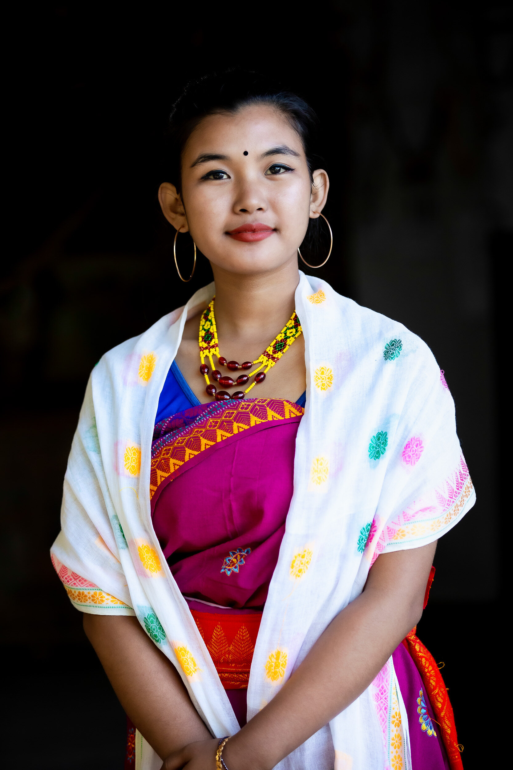 Portrait of young Indian north east girl in Traditional outfit