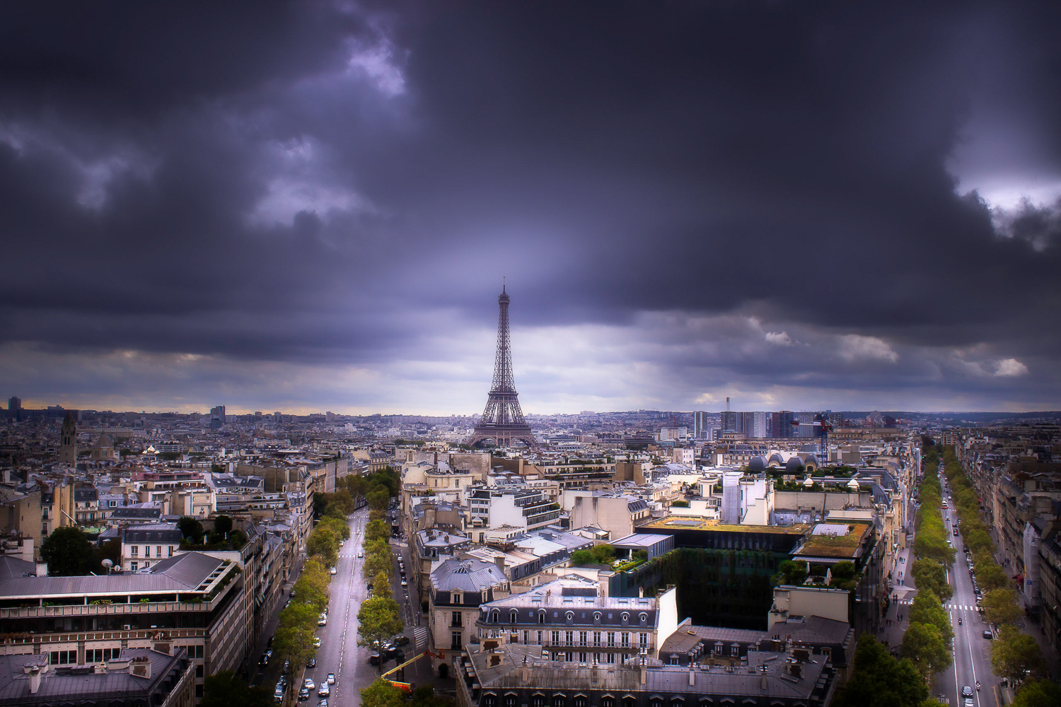 Paris city view from Arc de Triomphe